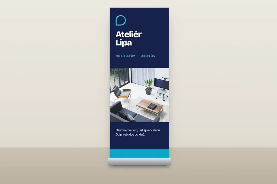 Roll-up baner architektonického ateliéru